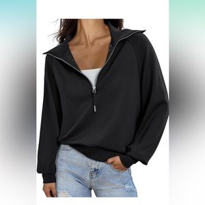 Trendy Queen black 3/4 zip sweatshirt.  Size L